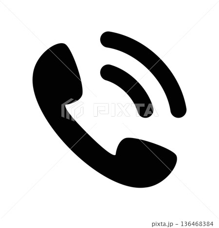 Simple black vector icon with a theme handset Simple black vector icon with a theme handset 136468384