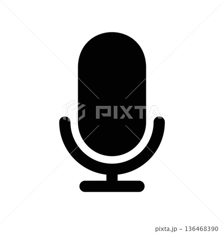 Simple black vector icon with a theme microphone Simple black vector icon with a theme microphone 136468390