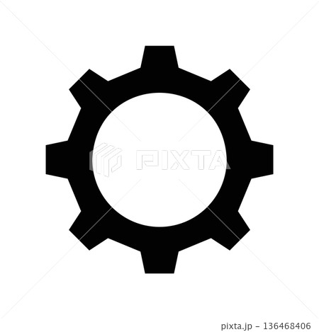Simple black vector icon with a theme gear Simple black vector icon with a theme gear 136468406