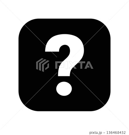 Simple black vector icon with a theme question mark Simple black vector icon with a theme question mark 136468432
