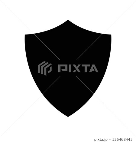 Simple black vector icon with a theme shield 136468443