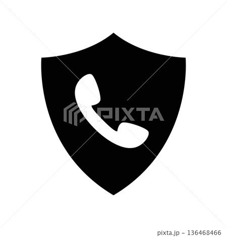 Simple black vector icon with a theme handset 136468466