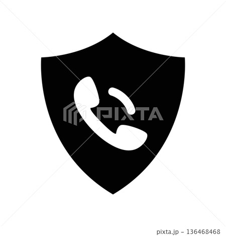 Simple black vector icon with a theme handset 136468468