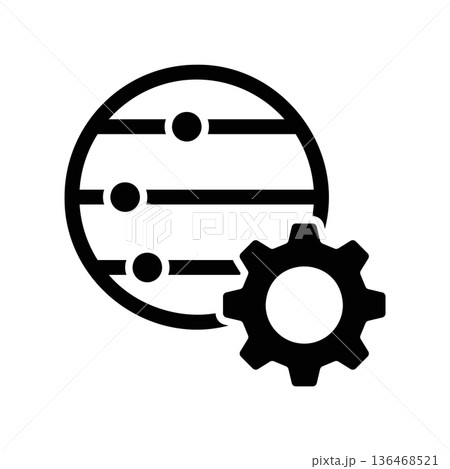 Simple black vector icon with a theme setting 136468521