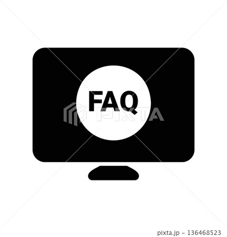 Simple black vector icon with a theme monitor Simple black vector icon with a theme monitor 136468523