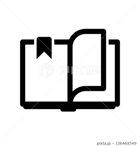Simple black vector icon with a theme bookのイラスト素材 [136468549] - PIXTA