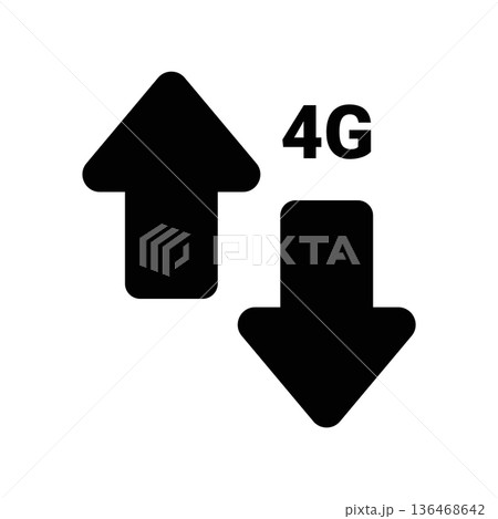 Simple black vector icon with a theme mobile data Simple black vector icon with a theme mobile data 136468642