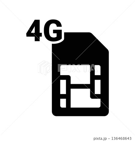 Simple black vector icon with a theme SIM card 136468643