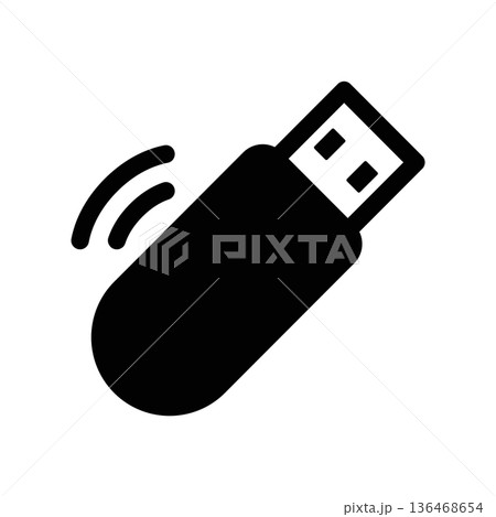 Simple black vector icon with a theme wireless modem Simple black vector icon with a theme wireless modem 136468654