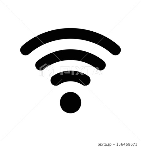 Simple black vector icon with a theme Wi Fi 136468673