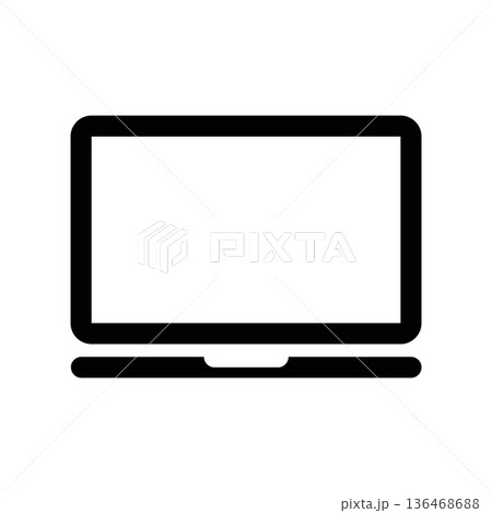 Simple black vector icon with a theme laptop 136468688