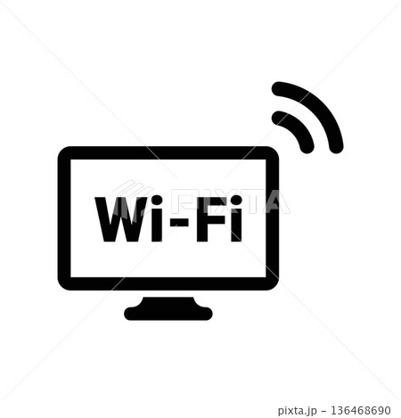 Simple black vector icon with a theme monitor 136468690