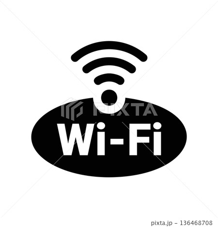 Simple black vector icon with a theme Wi Fi Simple black vector icon with a theme Wi Fi 136468708