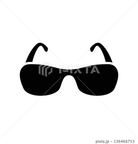 Simple black vector icon with a theme sunglasses Simple black vector icon with a theme sunglasses 136468753