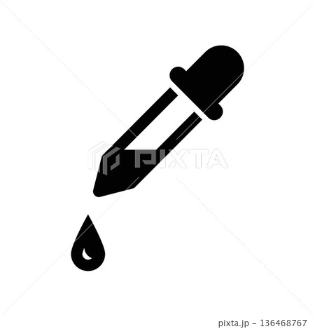 Simple black vector icon with a theme pipette 136468767