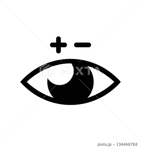 Simple black vector icon with a theme eye 136468768
