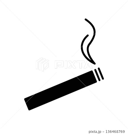 Simple black vector icon with a theme cigarette Simple black vector icon with a theme cigarette 136468769