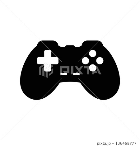 Simple black vector icon with a theme gamepad 136468777