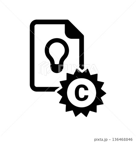 Simple black vector icon with a theme document Simple black vector icon with a theme document 136468846