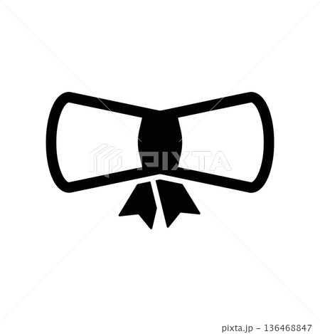 Simple black vector icon with a theme scroll Simple black vector icon with a theme scroll 136468847
