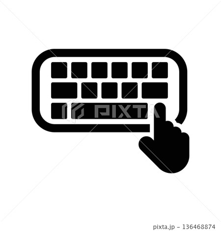 Simple black vector icon with a theme keyboard Simple black vector icon with a theme keyboard 136468874