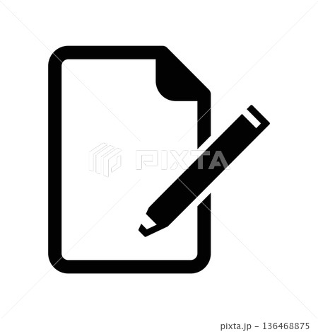 Simple black vector icon with a theme document Simple black vector icon with a theme document 136468875