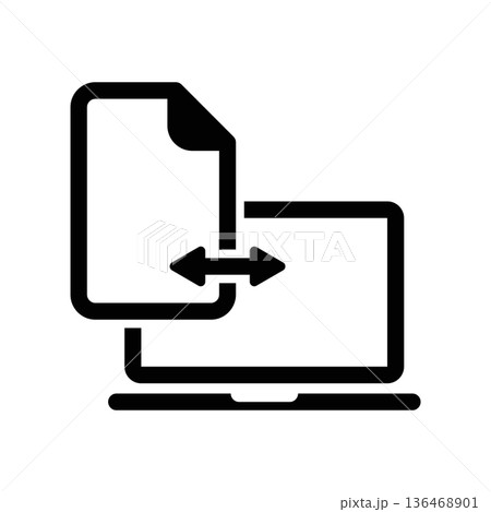 Simple black vector icon with a theme file synchronization 136468901