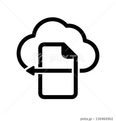 Simple black vector icon with a theme cloud 136468902