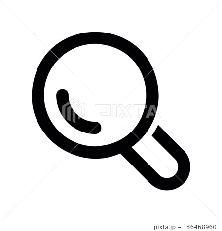 Search icon, magnifying glass line graphic illustrating 136468960