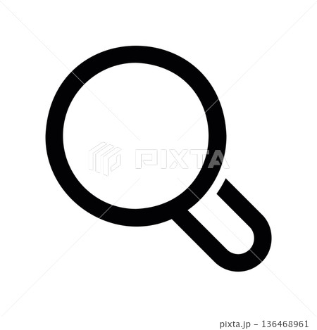 Zoom icon, glass magnifier line graphic illustrating 136468961