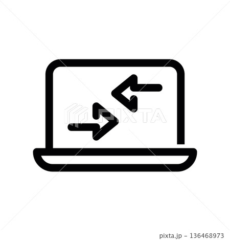 Notebook with Converging Arrows line graphic illustrating Notebook with Converging Arrows line graphic illustrating 136468973