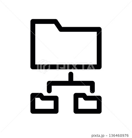 Folder Hierarchy, Black line graphic illustrating Folder Hierarchy, Black line graphic illustrating 136468976