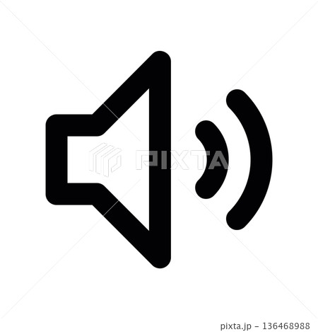 Volume High, Speaker with Sound Waves 136468988
