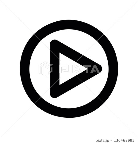 Play Button, Vector line graphic illustrating 136468993