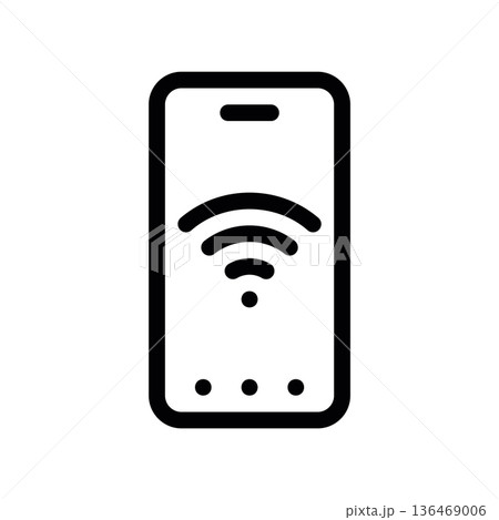 Mobile with wireless connection icon Mobile with wireless connection icon 136469006