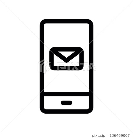 Mobile email symbol, vector illustration 136469007