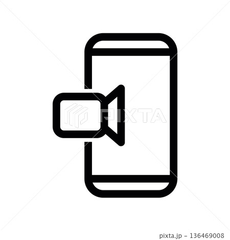 Phone video call icon, isolated on white 136469008