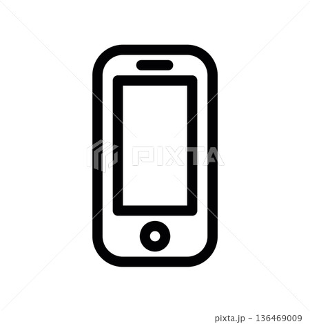 Cellphone pictogram, simple line graphic illustrating 136469009