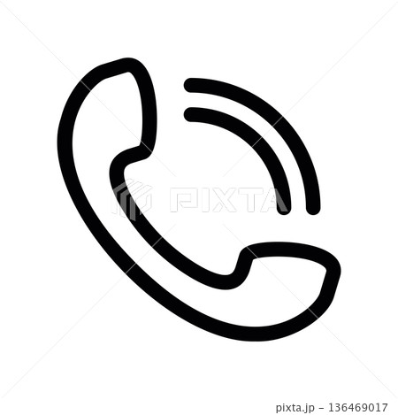 Call icon, phone receiver, isolated 136469017