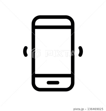 Smartphone vibration mode icon line graphic illustrating Smartphone vibration mode icon line graphic illustrating 136469025