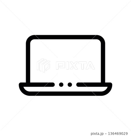 Laptop pictogram, black and whiteのイラスト素材 [136469029] - PIXTA