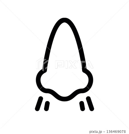 Nasal passage icon, with air flow lines 136469078