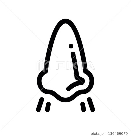 Breathing through nose icon, with airflow 136469079