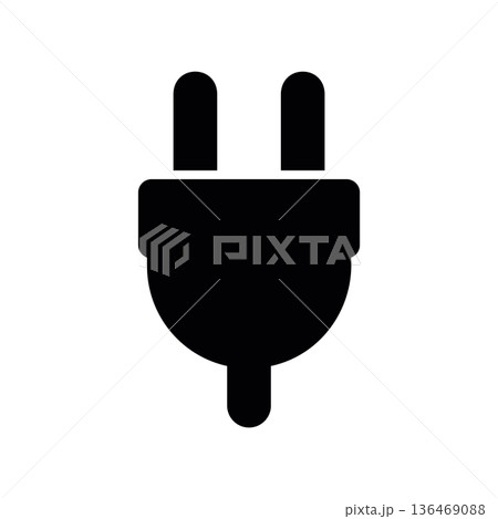 Plug icon, solid black, simple design Plug icon, solid black, simple design 136469088