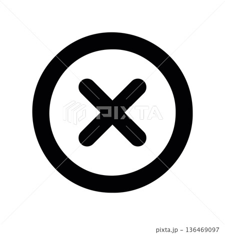 Cross Mark in Circle, Negative Symbol Cross Mark in Circle, Negative Symbol 136469097