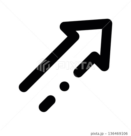 Directional Arrow, Up Right line graphic illustrating Directional Arrow, Up Right line graphic illustrating 136469106