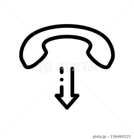 Hang Up Symbol Telephone Downward Hang Up Symbol Telephone Downward 136469125