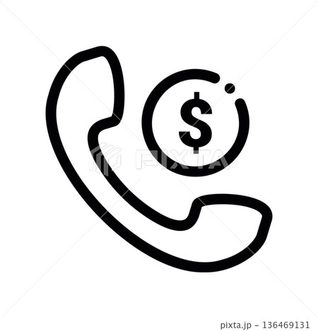 Pay per Call Phone with Dollar Icon Pay per Call Phone with Dollar Icon 136469131