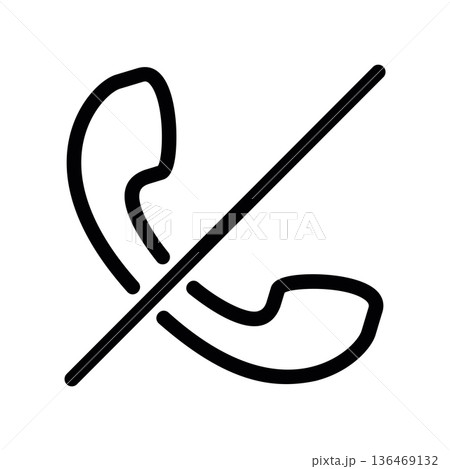 Mute Call Icon Phone with Slash Symbol 136469132