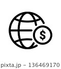 Simple vector icon bank card 136469170